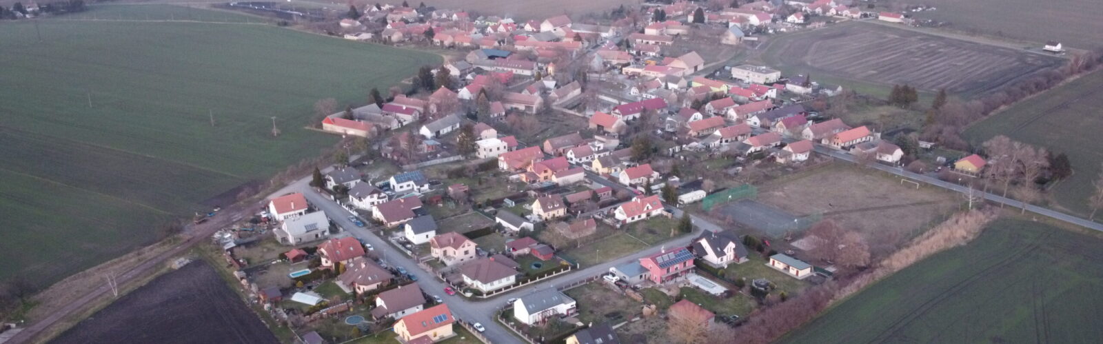 Letecky snimek Obce Kouty z dronu